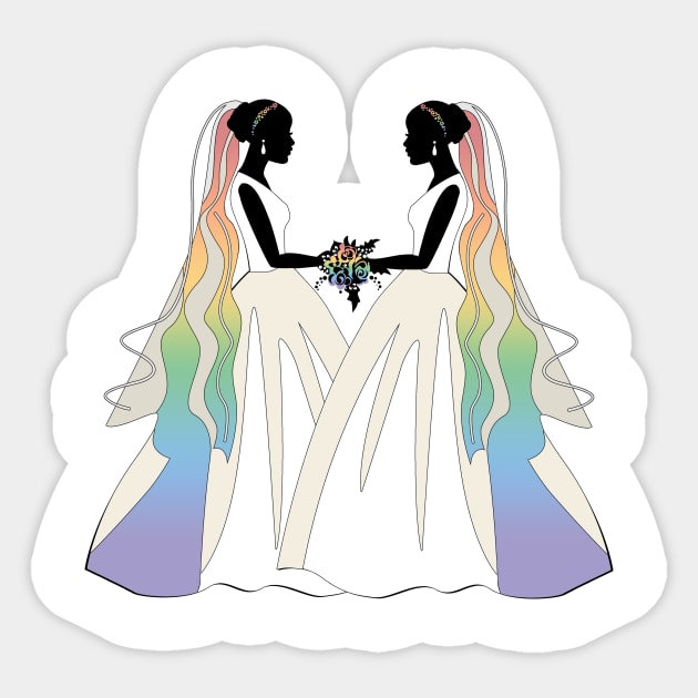 Lesbian Pride Ballgown Rainbow Brides Sticker by LiveLoudGraphics